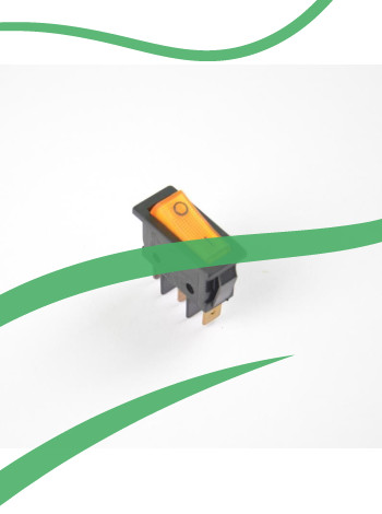 Кнопка включения бойлера и утюга (A068) узкая (stem rocker switch wiht lamp) WEIJIE