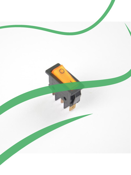 Кнопка включения бойлера и утюга (A068) узкая (stem rocker switch wiht lamp) WEIJIE